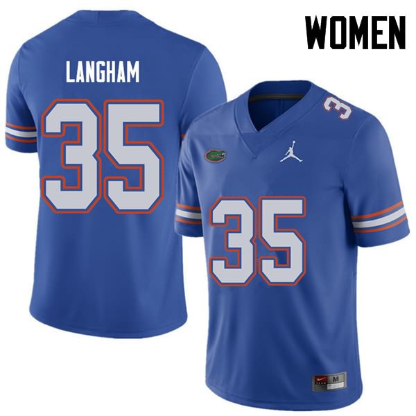 NCAA Florida Gators Malik Langham Women's #35 Jordan Brand Royal Stitched Authentic College Football Jersey ZBX4764VY